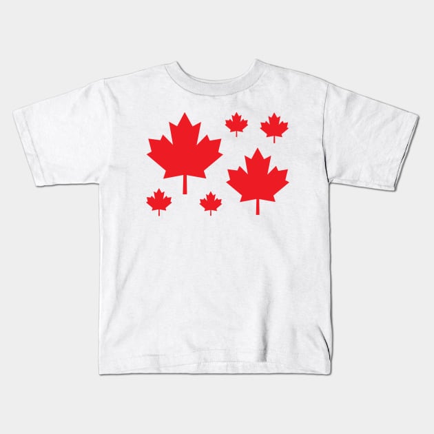 Canada Maple Leaf Flag Emblem Kids T-Shirt by Unicorn Artist